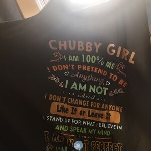 Chubby Girl Graphic Kids Top in Black